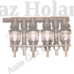Wtryskiwacz gazu LPG / CNG pomarańczowy KEIHIN Prins VSI 1 ,Listwa wtryskiwaczy 4 cylindry E4 67R-010092 ,110R-000020,LPG 67R 010093,CNG 110R-000021