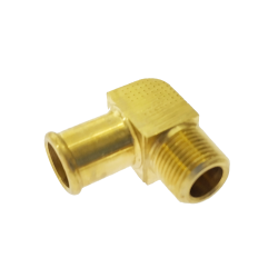 Kolanko wodne 90° 16mm / NPT-M 3/8 do reduktora COBRA  mosiężne